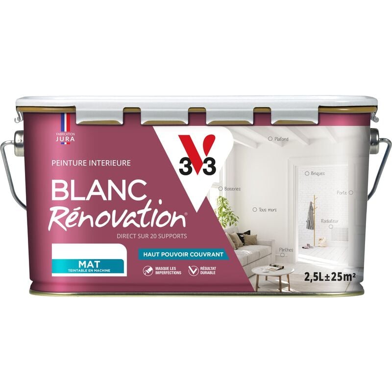 Peinture intérieure Blanc Rénovation® V33 Blanc Mat 2,5L