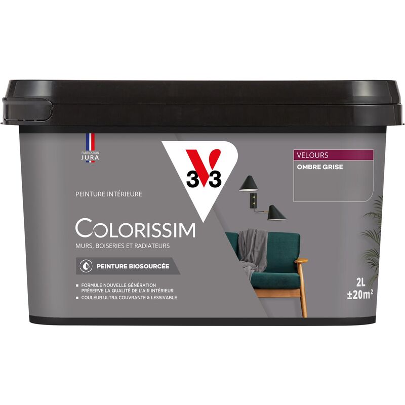 V33 - Peinture murale intérieure Colorissim® Ombré grisé Velours 2L