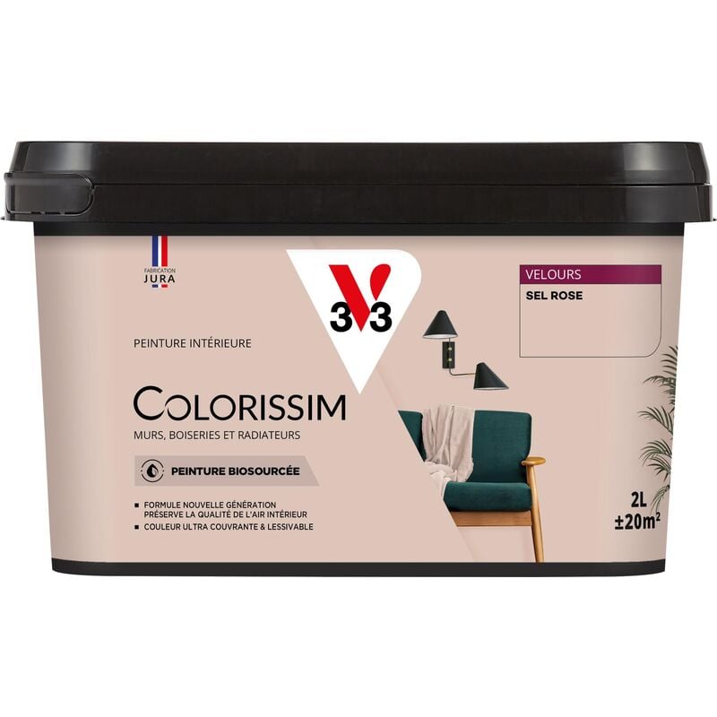 V33 - Peinture murale intérieure Colorissim® Sel rose Velours 2L