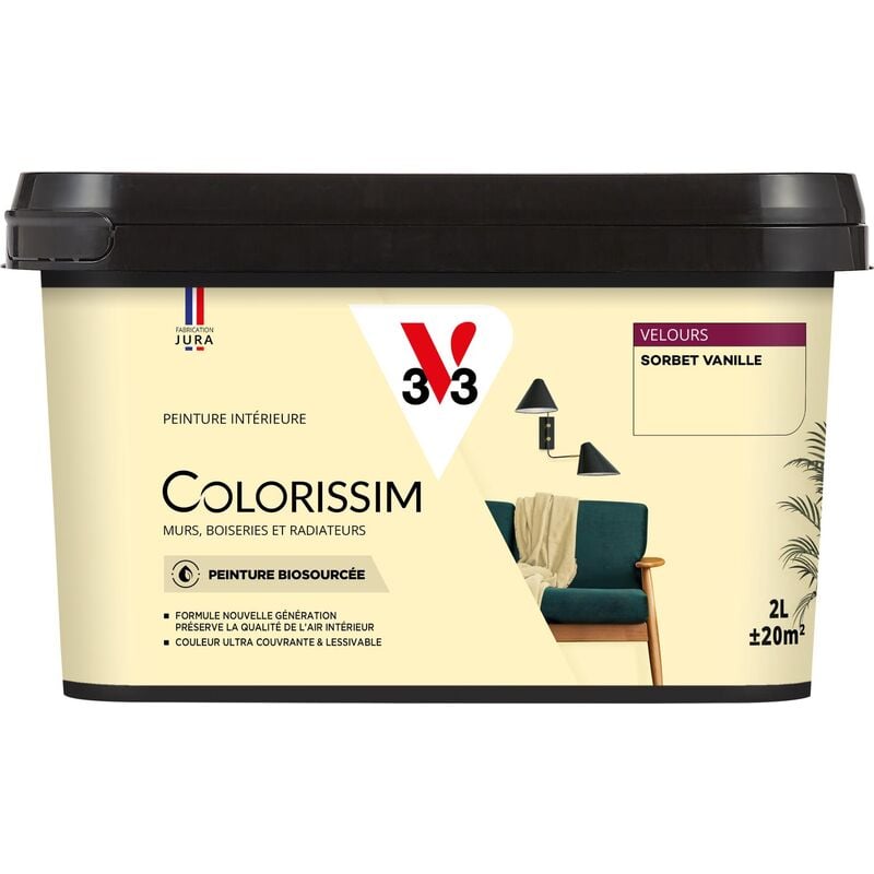 V33 - Peinture murale intérieure Colorissim® Sorbet vanille Velours 2L