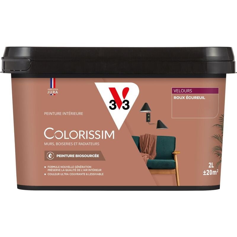 V33 - Peinture murale intérieure Colorissim® Roux écureuil Velours 2L
