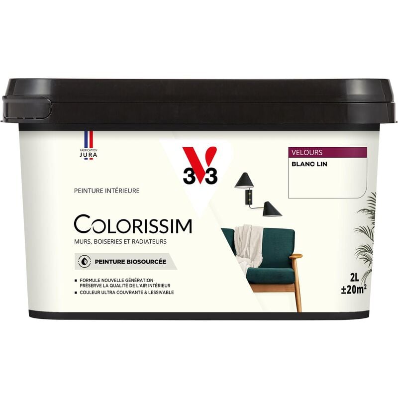V33 - Peinture murale intérieure Colorissim® Blanc lin Velours 2L