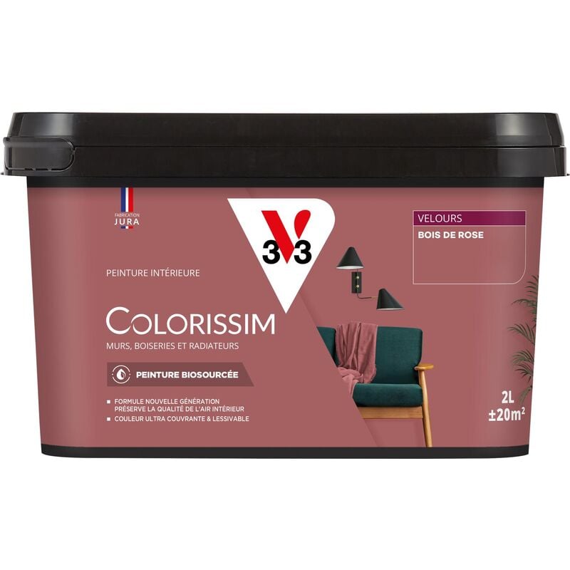 V33 - Peinture murale intérieure Colorissim® Bois de rose Velours 2L