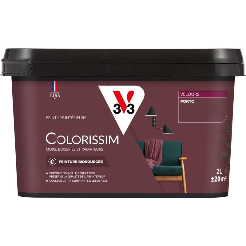 V33 - Peinture murale intérieure Colorissim® Porto Velours 2L