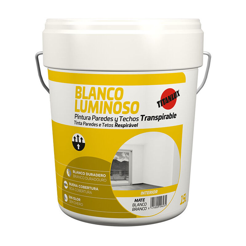 Peinture murs et plafonds intérieur blanc lumineuse mat Titan 03h000115