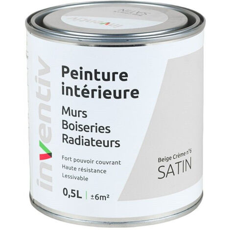 Peinture Intérieure Satin Beige Crème 0,5L - INVENTIV