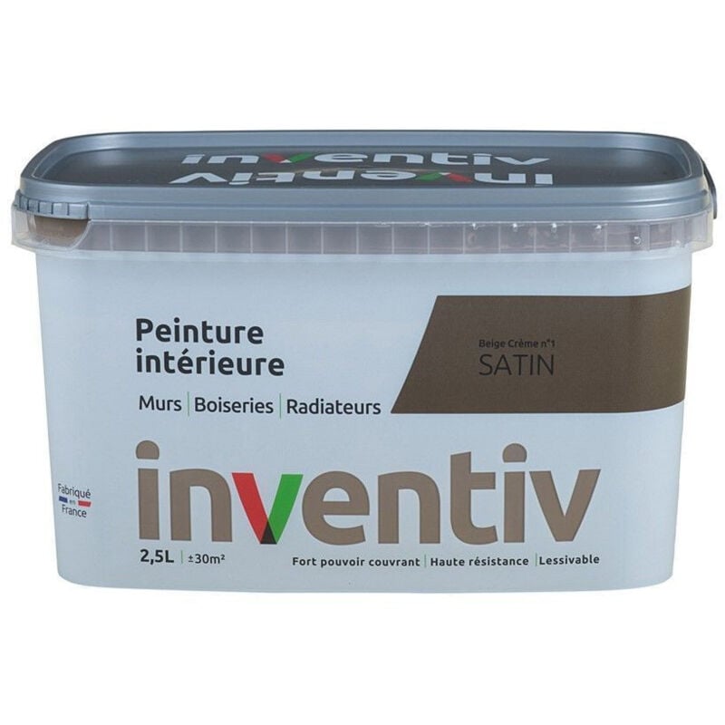 Peinture Intérieure Satin Beige Crème 2,5L - inventiv