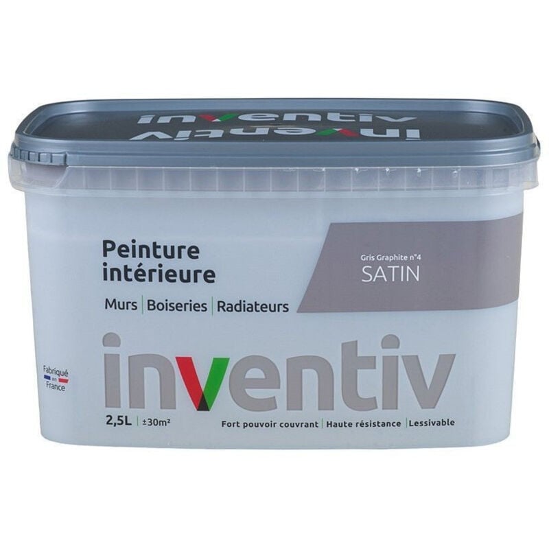 Peinture Intérieure Satin Gris Graphite 2,5L - inventiv