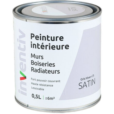 Peinture Intérieure Satin Gris Hiver 5 - INVENTIV - 0,5L