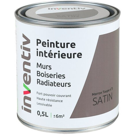Peinture Intérieure Satin Marron Taupe 3 - INVENTIV (0,5L)