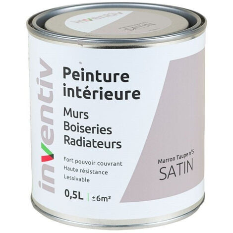 Peinture Intérieure Satin Marron Taupe 5 - INVENTIV (0,5L)