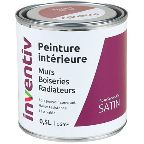 Peinture Intérieure Satin Rose Sorbet 2 - INVENTIV (0,5L)