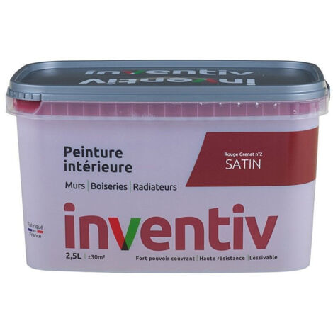 Peinture Intérieure Satin Rouge Grenat 2,5L - INVENTIV