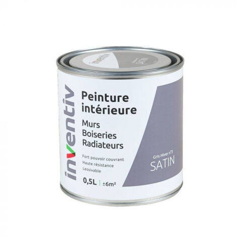 Peinture intérieure satinée gris hiver 3 - INVENTIV (0,5L)