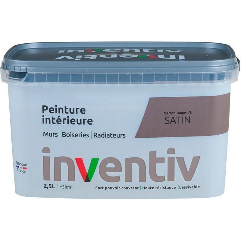 Peinture Intérieure Satinée Marron Taupe 2,5L - INVENTIV