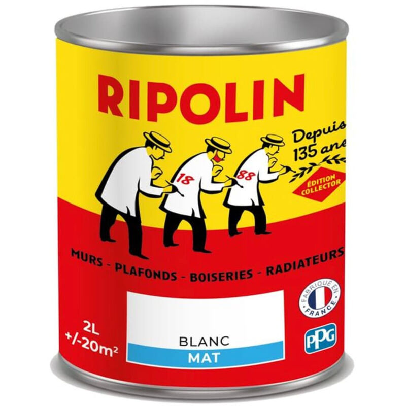 Peinture acrylique Ripolin Collector Blanc mat 2 l