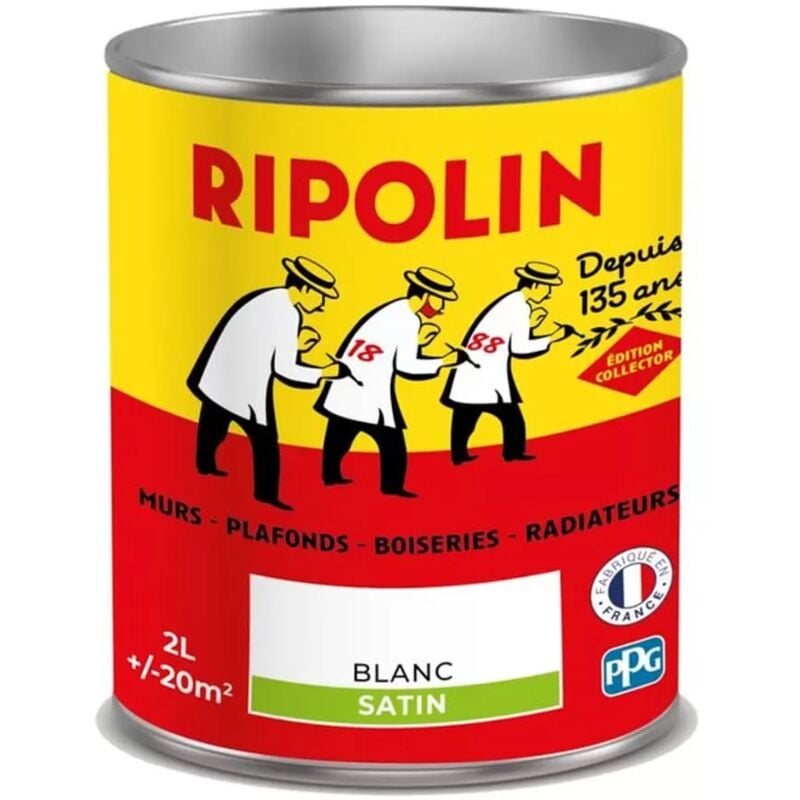Peinture acrylique RIPOLIN Collector Blanc satin 2 L