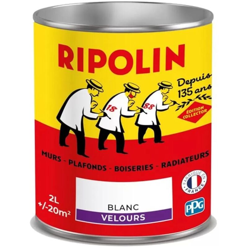 Peinture acrylique Ripolin Collector Blanc velours 2 l