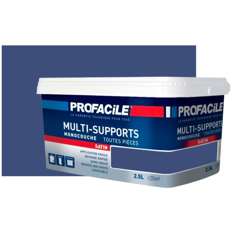Peinture intérieure multi-supports, satin, murs, plafonds, boiseries, radiateurs, sans odeur, plusieurs teintes Profacile 464F75 2.5 litres