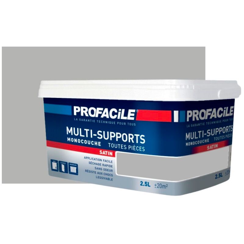 Peinture intérieure multi-supports, satin, murs, plafonds, boiseries, radiateurs, sans odeur, plusieurs teintes Profacile B0B0AF 2.5 litres