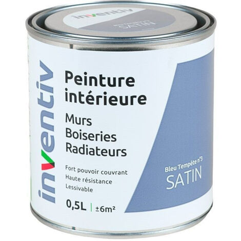 Peinture INVENTIV Murs Boiseries Radiateurs Satin Bleu Tempête 0,5L