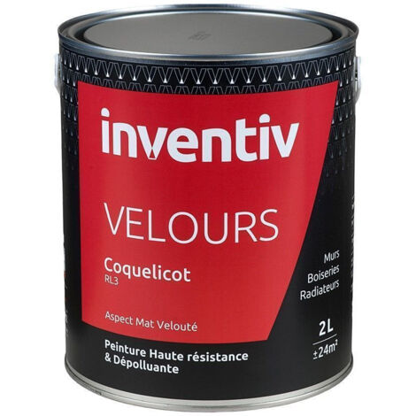 Peinture INVENTIV Velours Coquelicot RL3 - Aspect Mat Velouté