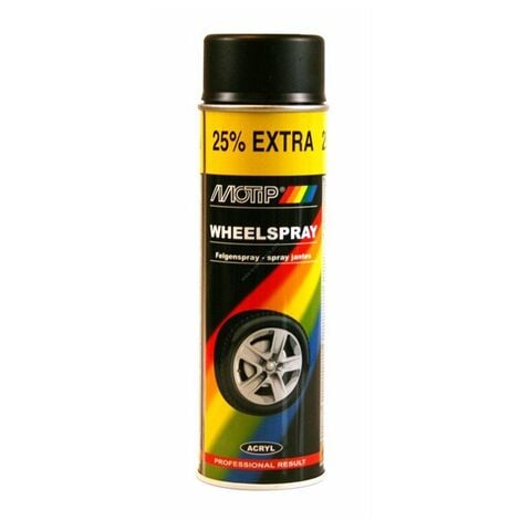 Peinture jantes noir brillant, 400ml - Motip