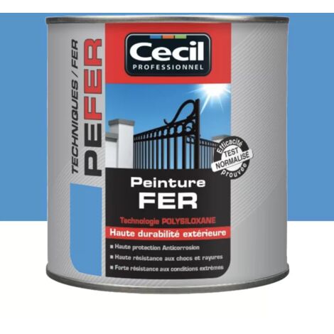 Peinture laque antirouille pour métal bleu RAL 5017 – 0,5 L – Protection durable pour portails et clôtures – Cecil