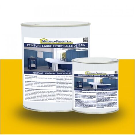 Peinture Laque Epoxy Salle de Bain - 1 Kg Jaune - MATPRO