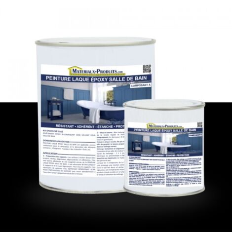 Matpro – Peinture laque époxy pour salle de bain 1 kg noir – Résistant à l'humidité – Application intérieure/extérieure – Film dur et brillant
