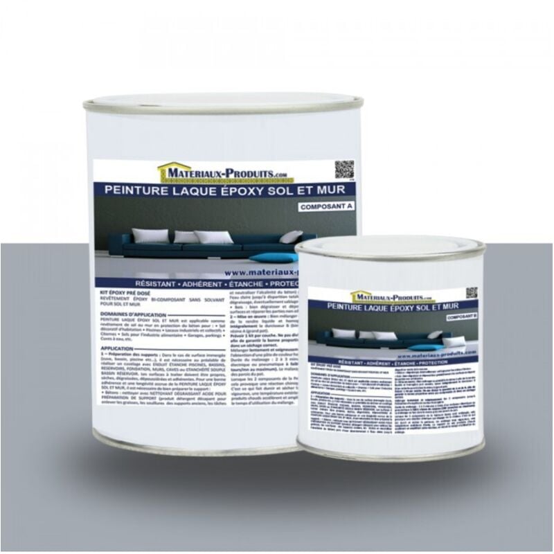 Matpro - Peinture laque Epoxy Sol et Mur - 2.5 Kg Gris béton