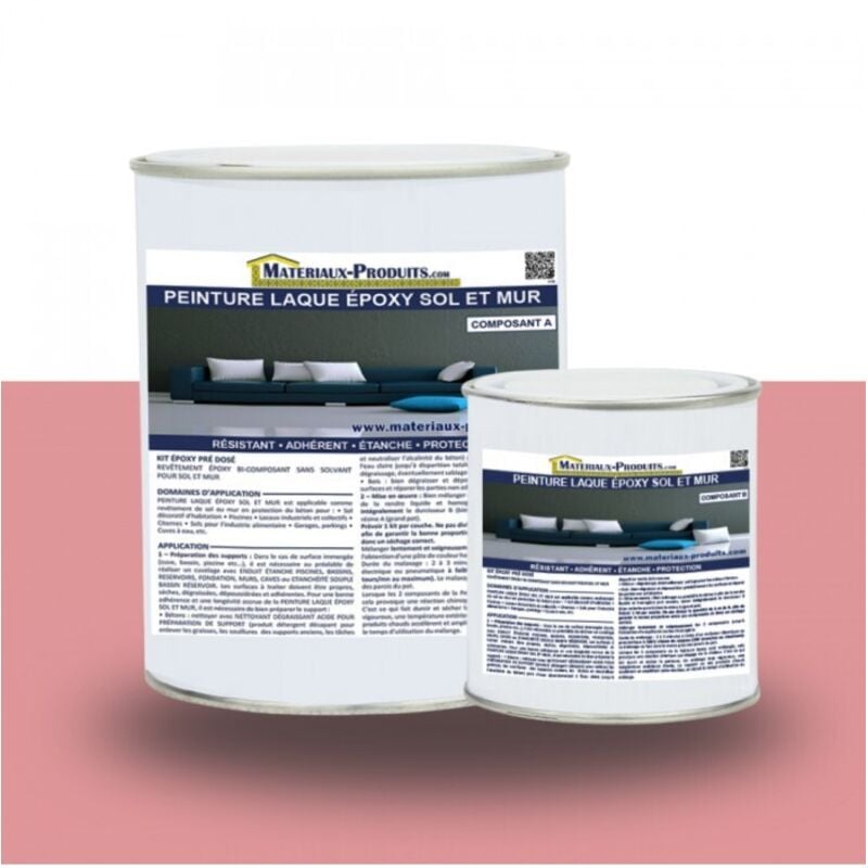 Peinture laque Epoxy Sol et Mur - 1 Kg Rose Matpro