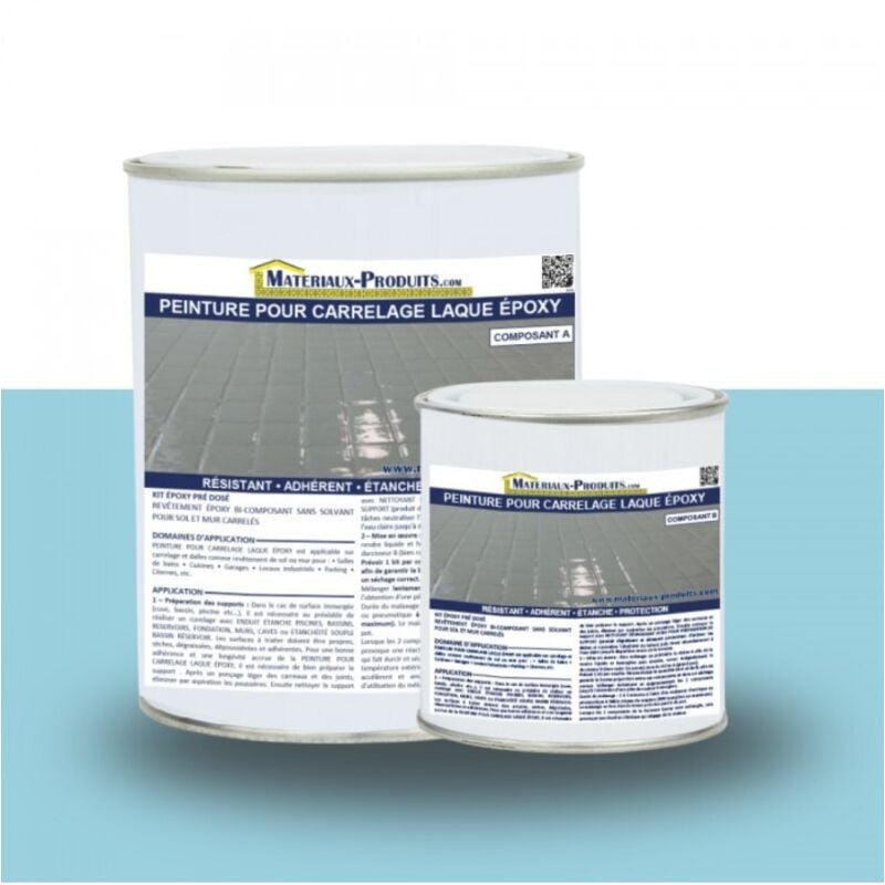 Matpro - Peinture Laque Epoxy Spécial Carrelage - 1 Kg Bleu Piscine