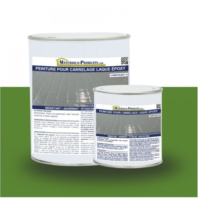 Peinture Laque Epoxy Spécial Carrelage - 1 Kg Vert Gazon - MATPRO