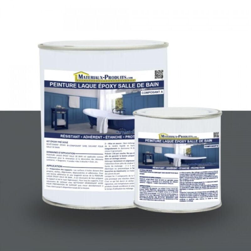 Matpro - Peinture Laque Epoxy Salle de Bain - 10 Kg Gris ardoise