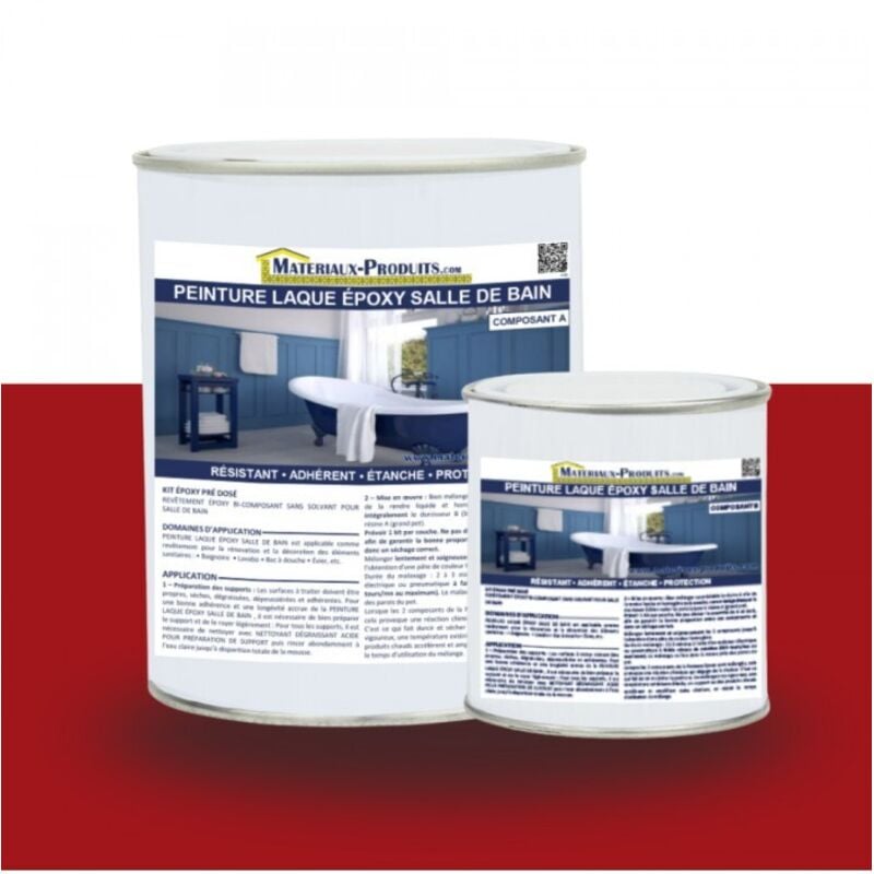 Matpro - Peinture Laque Epoxy Salle de Bain - 1 Kg Rouge