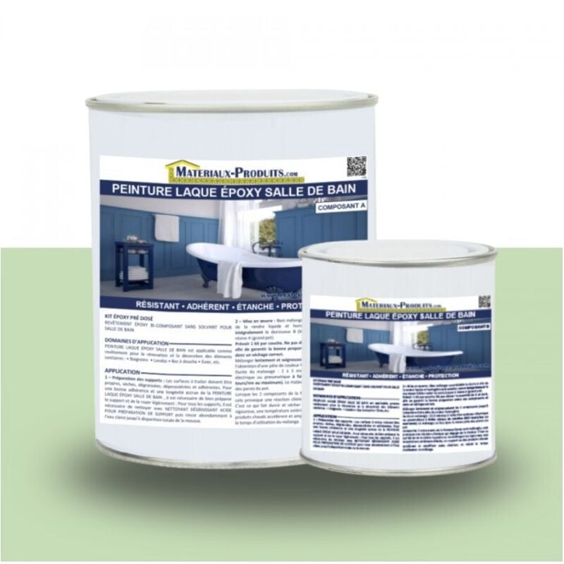 Matpro - Peinture Laque Epoxy Salle de Bain - 1 Kg Vert Pastel