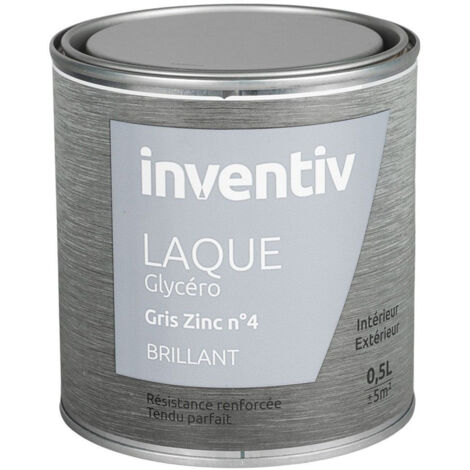Peinture Laque Glycéro Gris Zinc N°4 Brillant INVENTIV - 0,5L