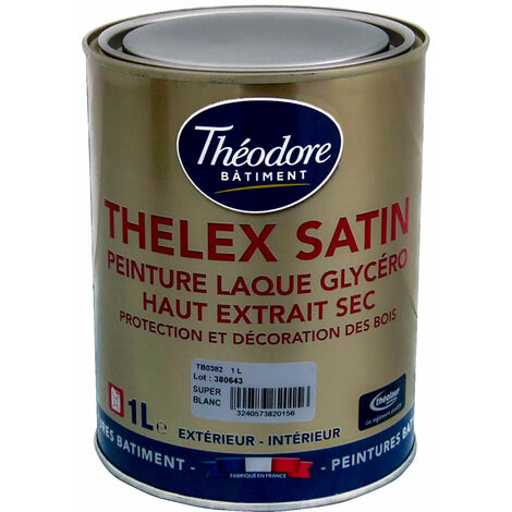 Peinture laque glycéro intérieure/extérieure de haute qualité pour bois, boiseries et meubles : Thelex satin