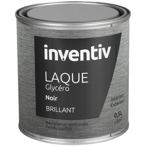 Peinture Laque Glycéro Noir Brillant INVENTIV 0,5L