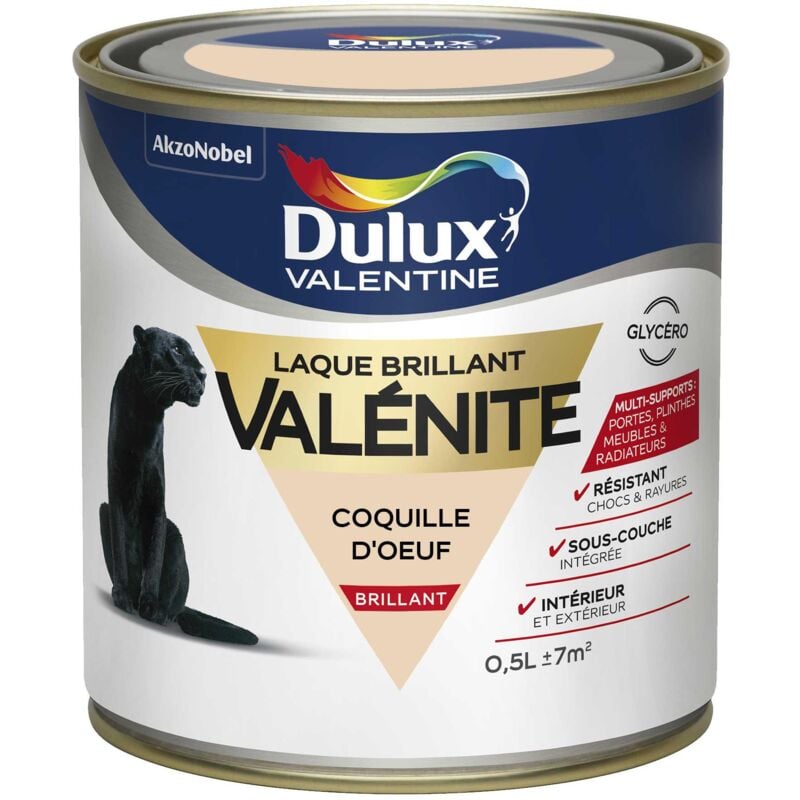Peinture Laque Valénite Brillant Coquille D'oeuf 0,5 l Dulux Valentine