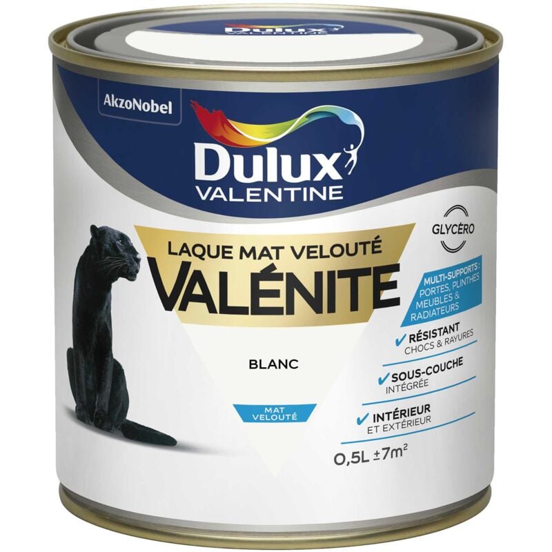 Peinture Laque Valénite Mat Blanc 0,5 l Dulux Valentine