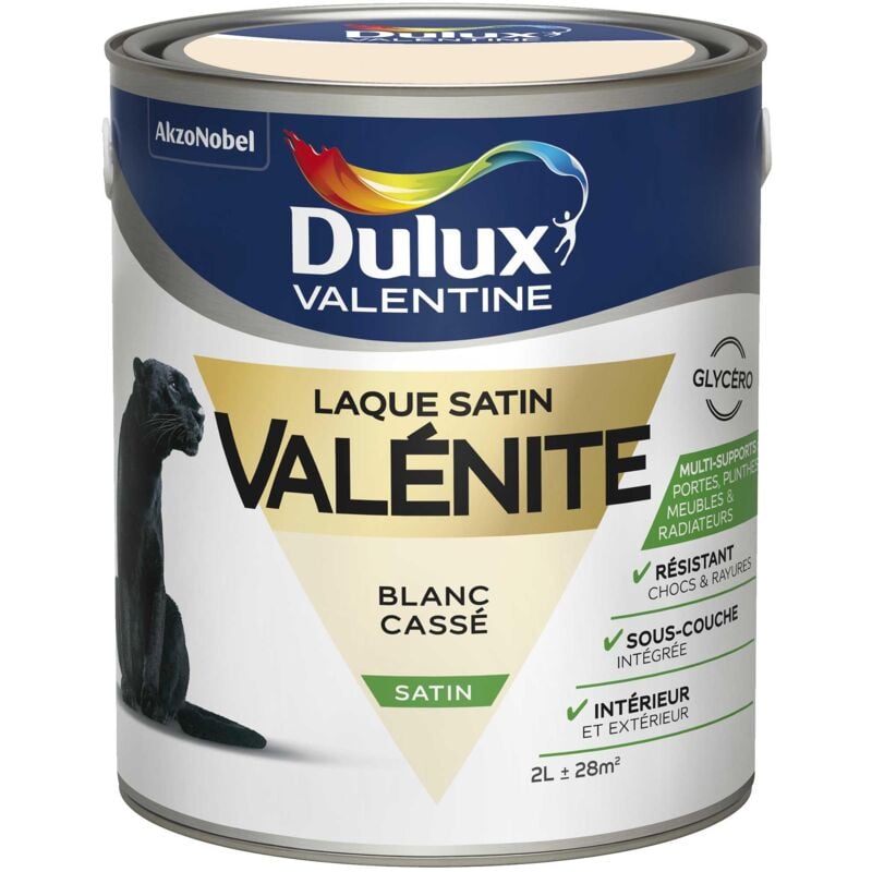 Peinture Laque Valénite Satin Blanc Cassé 2 l Dulux Valentine
