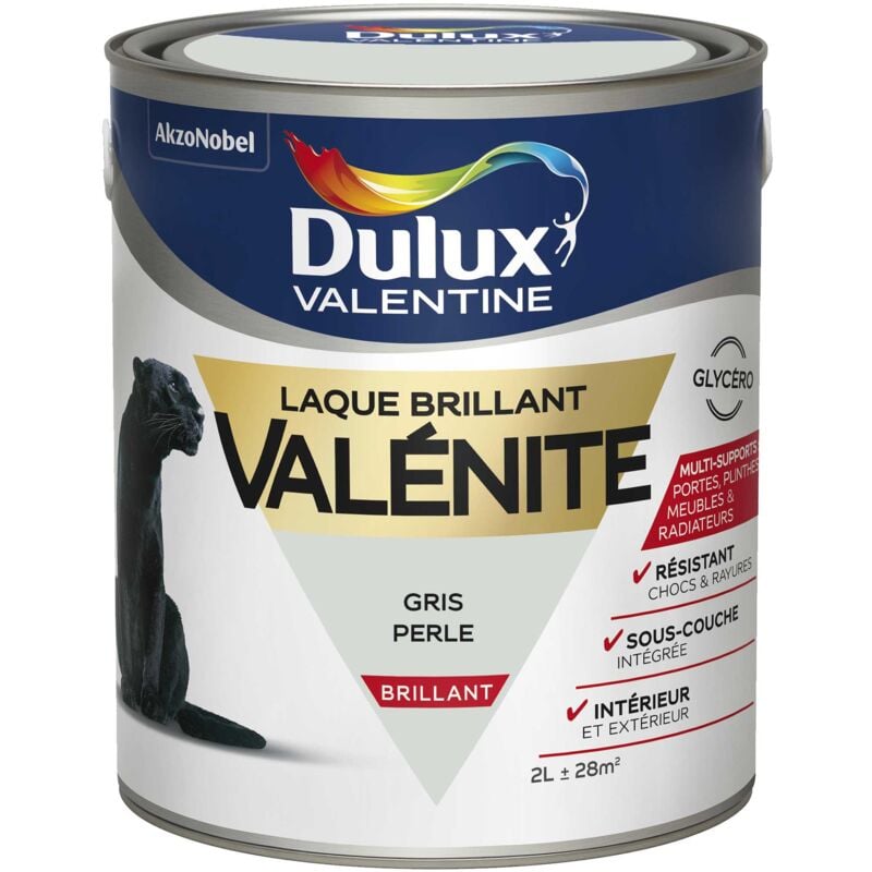 Peinture Laque Valénite Brillant Gris Perle 2 l Dulux Valentine