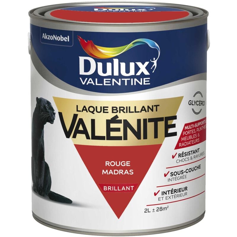 Peinture Laque Valénite Brillant Rouge Madras 2 l Dulux Valentine