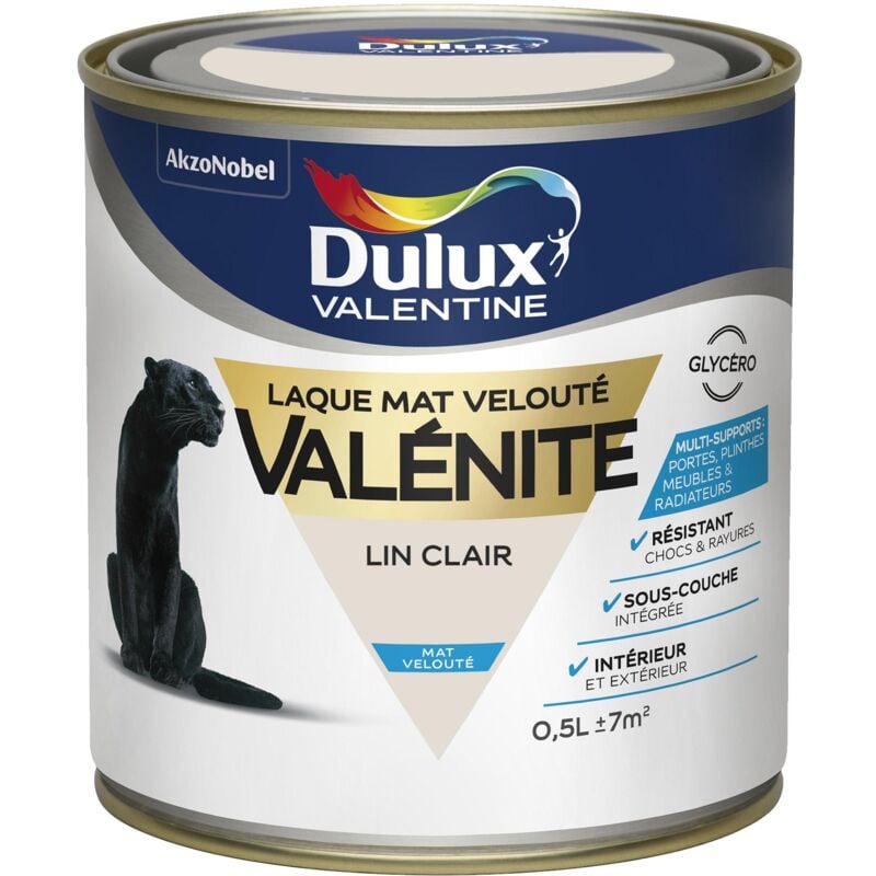 Peinture Laque Valénite Mat Lin Clair 0,5 l Dulux Valentine