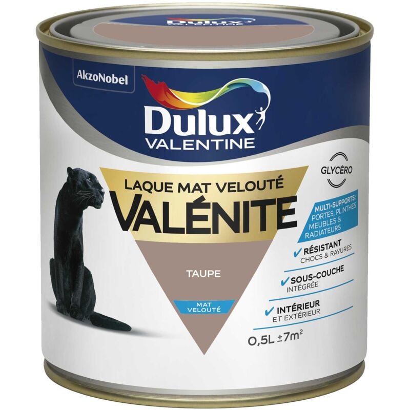 Peinture Laque Valénite Mat Taupe 0,5 l Dulux Valentine