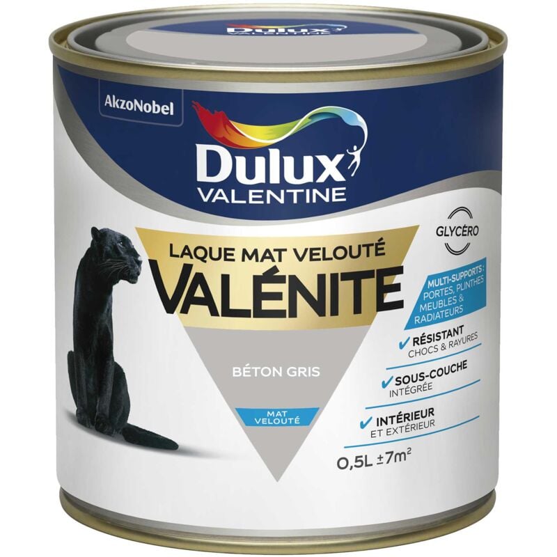 Peinture Laque Valénite Mat Bleu Gris 0,5 l Dulux Valentine
