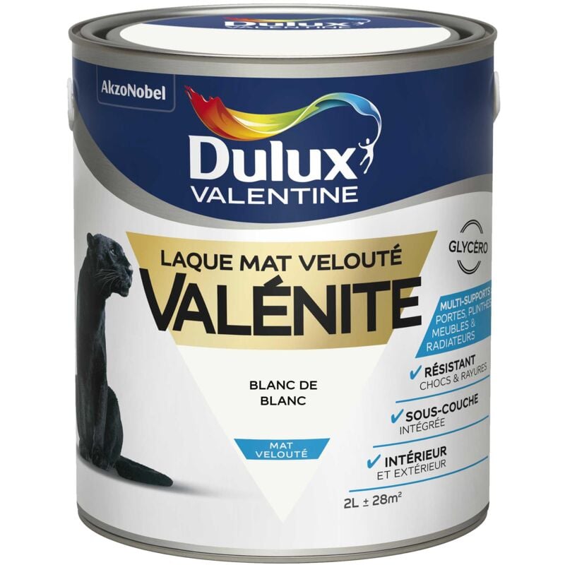 Peinture Laque Valénite Mat Blanc De Blanc 2 l Dulux Valentine