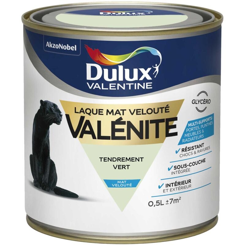 Peinture Laque Valénite Mat Tendrement Vert 0,5 l Dulux Valentine